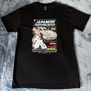VINTAGE JDM CAR T- SHIRT JAPANESE PERFORMANCE. T-Shirt size Medium Black Graphic